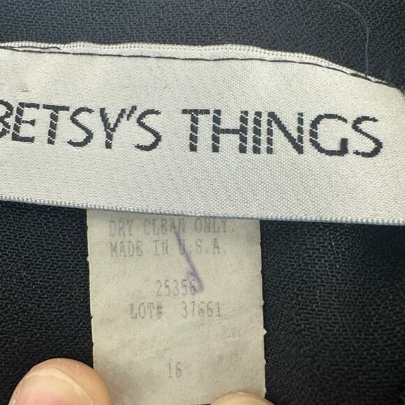 Vintage Betsy's Things Black Dress Size 16 Classic Basic Minimalist Simple 1990s - Picture 3 of 5